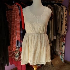 Off White Cream Lace Dress XL